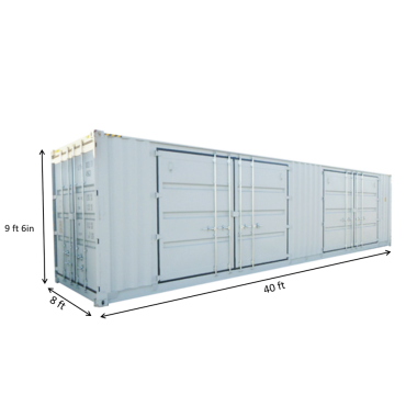 Conteneur High Cube de 40 pieds avec 2 portes latérales